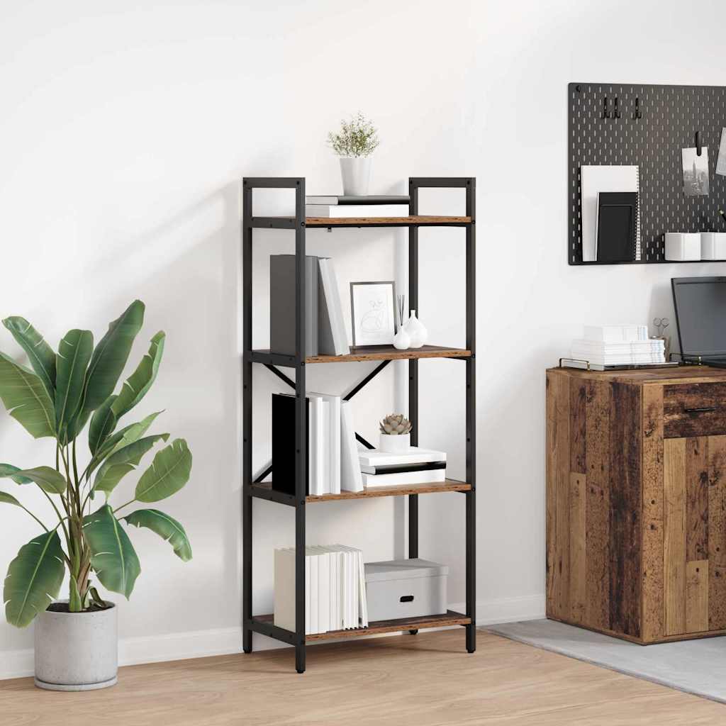 Bogreol 4 niveauer 56 x 34 x 133,5 cm Konstrueret træ