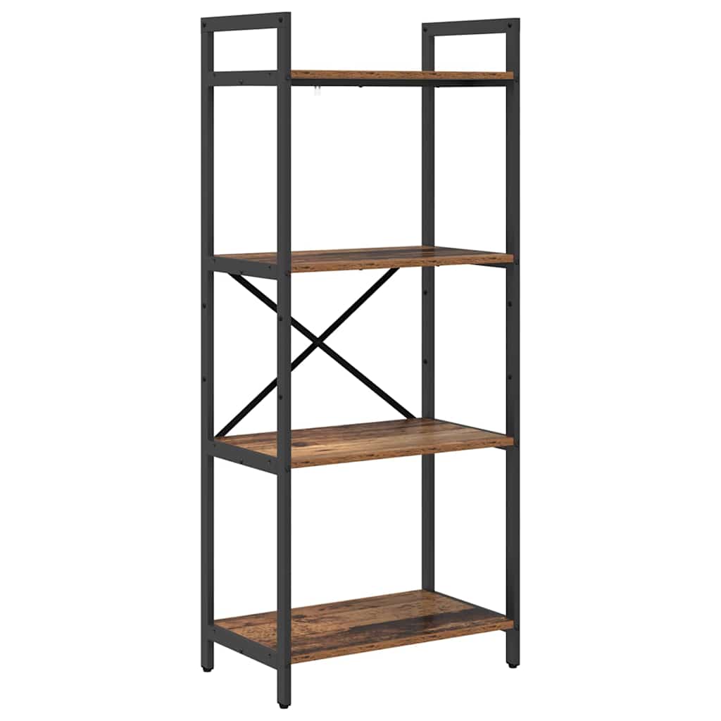 Bogreol 4 niveauer 56 x 34 x 133,5 cm Konstrueret træ