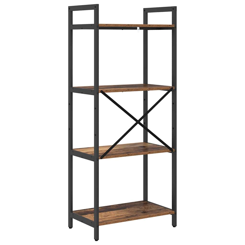 Bogreol 4 niveauer 56 x 34 x 133,5 cm Konstrueret træ