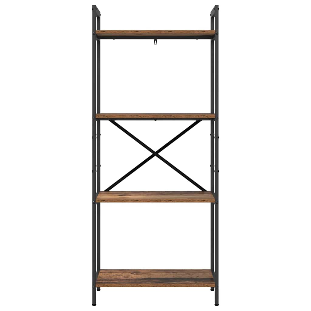 Bogreol 4 niveauer 56 x 34 x 133,5 cm Konstrueret træ