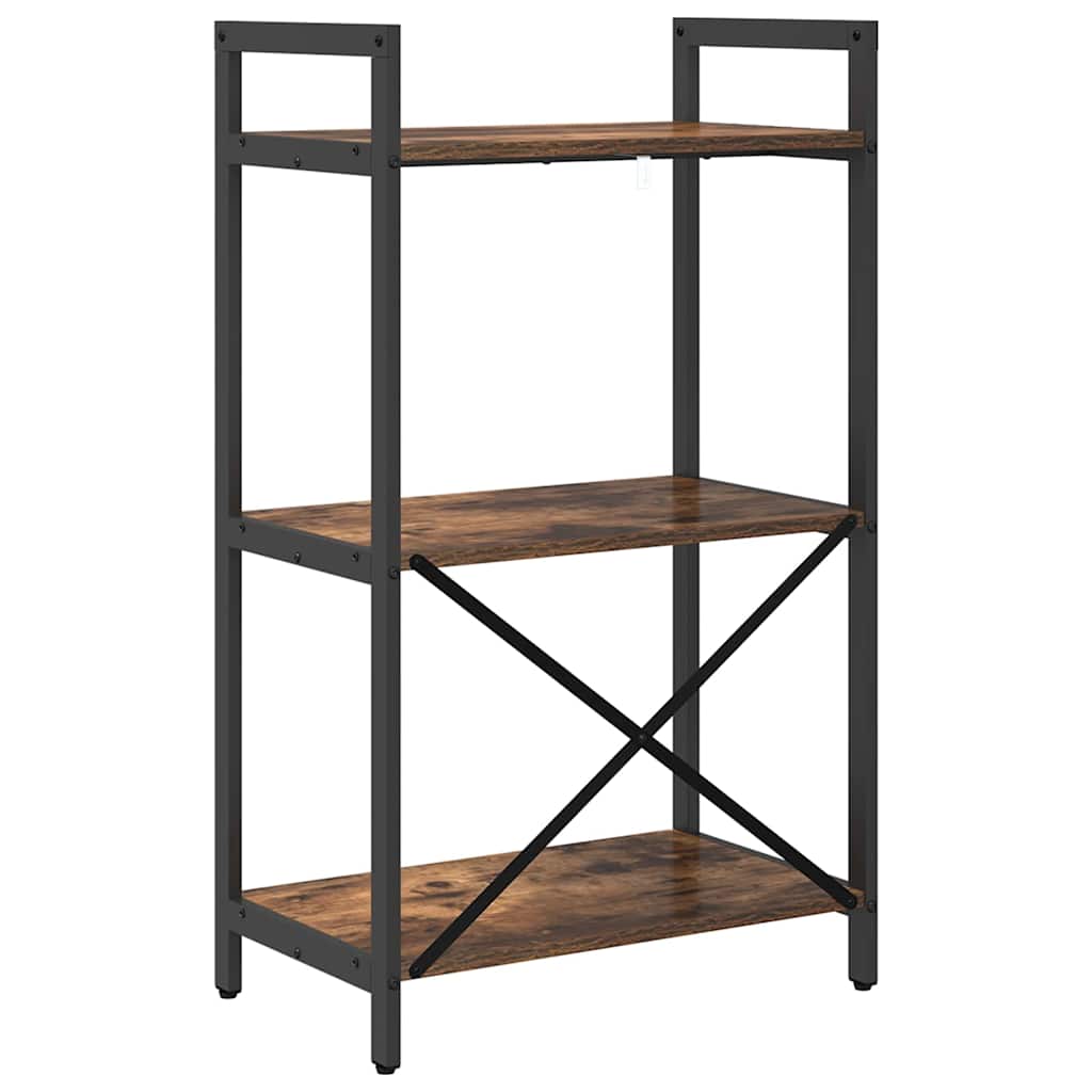 Bogreol 3 niveauer 56 x 34 x 96 cm Konstrueret træ Røget eg