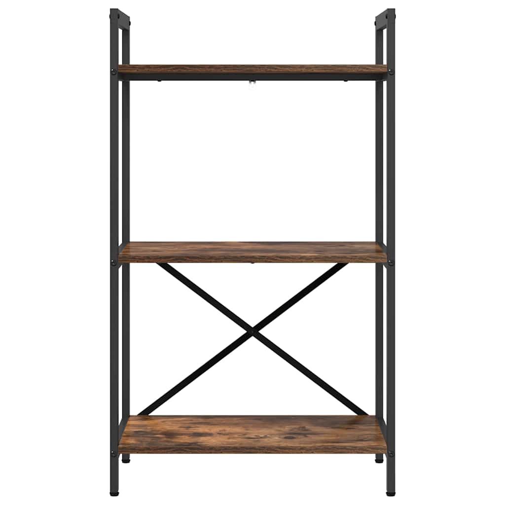 Bogreol 3 niveauer 56 x 34 x 96 cm Konstrueret træ Røget eg