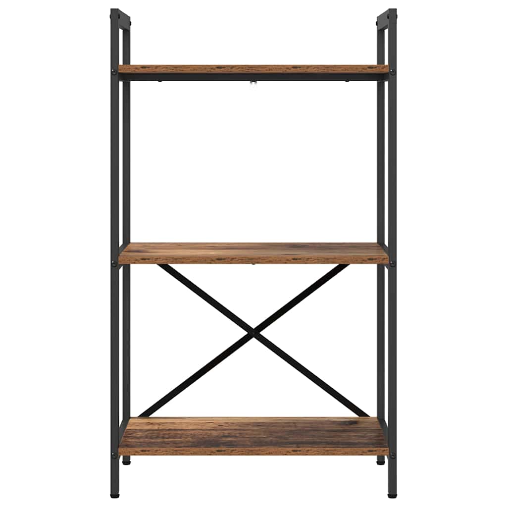 Bogreol 3 niveauer 56 x 34 x 96 cm Konstrueret træ Gammelt træ