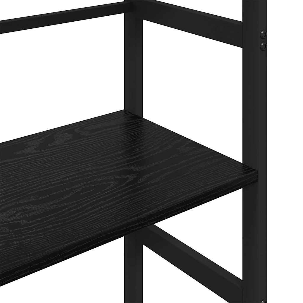 Bogreol 4 niveauer 40 x 29,5 x 149 cm Konstrueret træ Sort eg