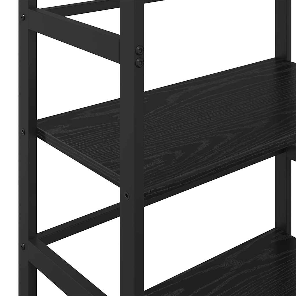 Bogreol 2 niveauer 60 x 29,5 x 81 cm Konstrueret træ Sort eg