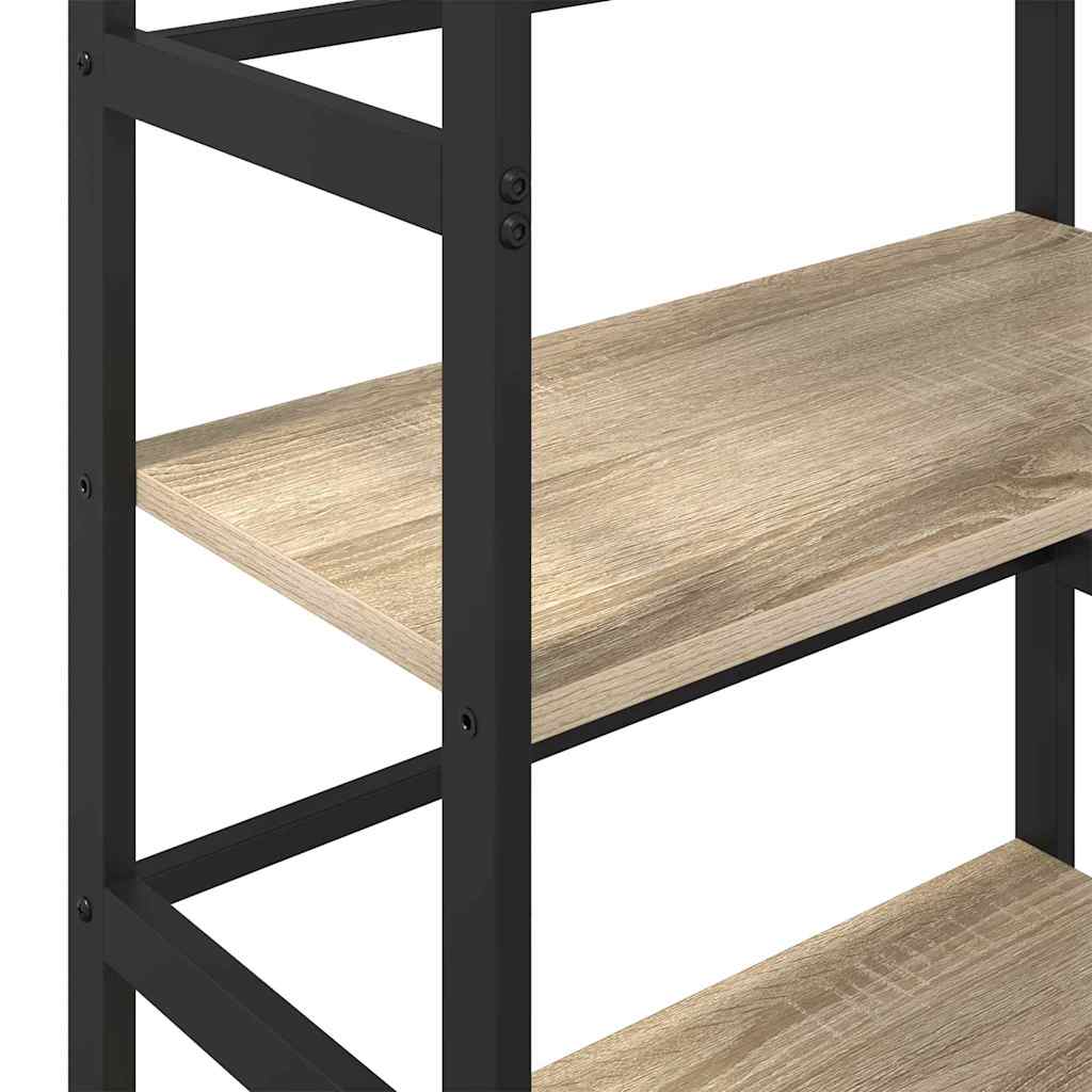 Bogreol 2 niveauer 60 x 29,5 x 81 cm Konstrueret træ Sonoma eg