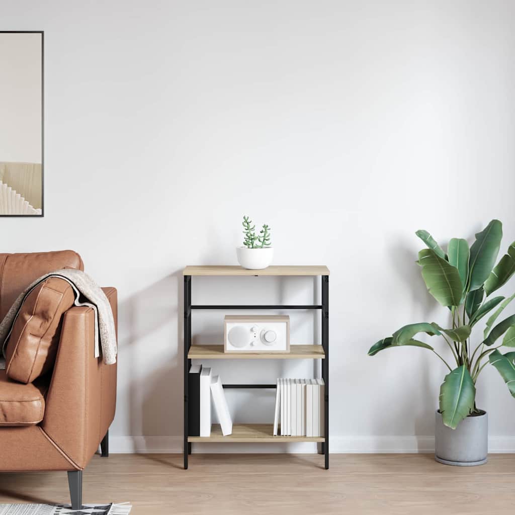 Bogreol 2 niveauer 60 x 29,5 x 81 cm Konstrueret træ Sonoma eg