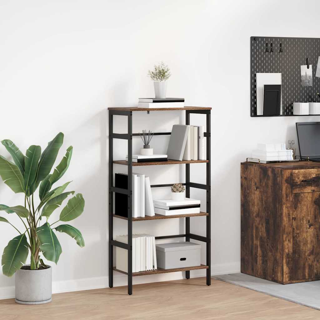 Bogreol 3 niveauer 60 x 29,5 x 115 cm Konstrueret træ Røget eg