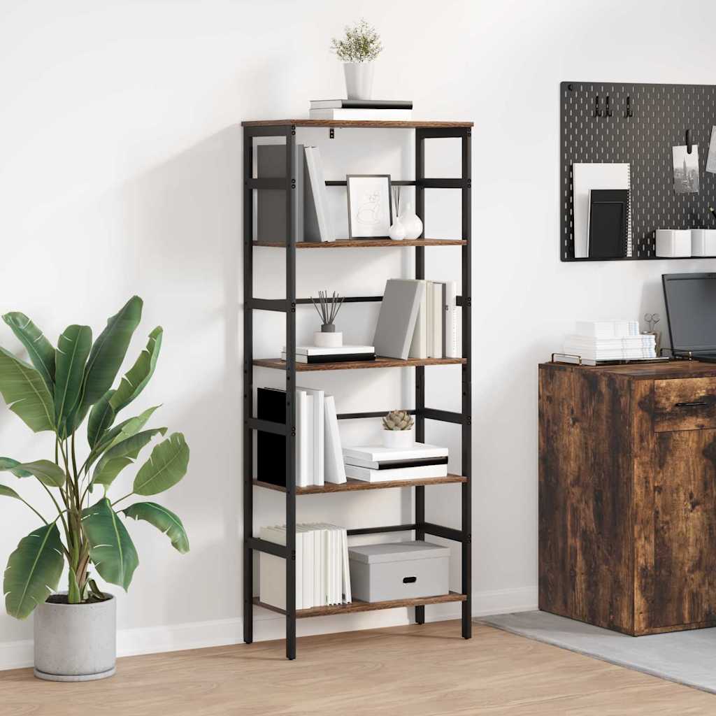 Bogreol 4 niveauer 60 x 29,5 x 149 cm Konstrueret træ Røget eg
