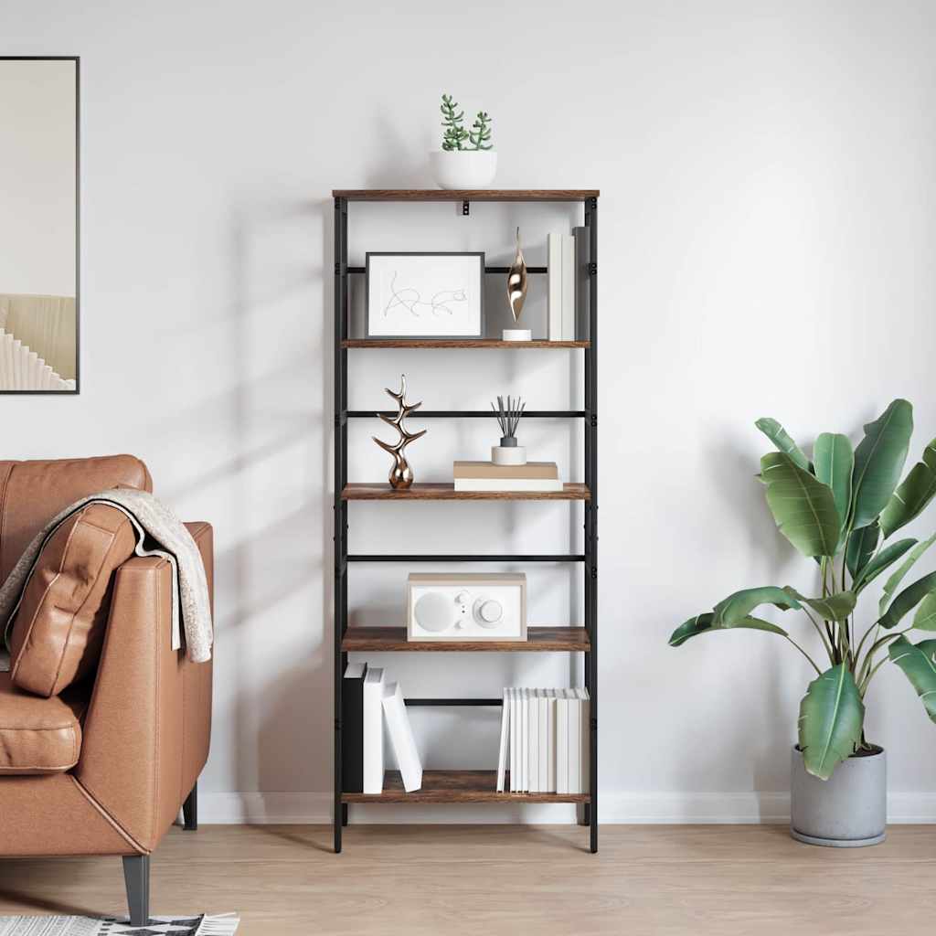 Bogreol 4 niveauer 60 x 29,5 x 149 cm Konstrueret træ Røget eg