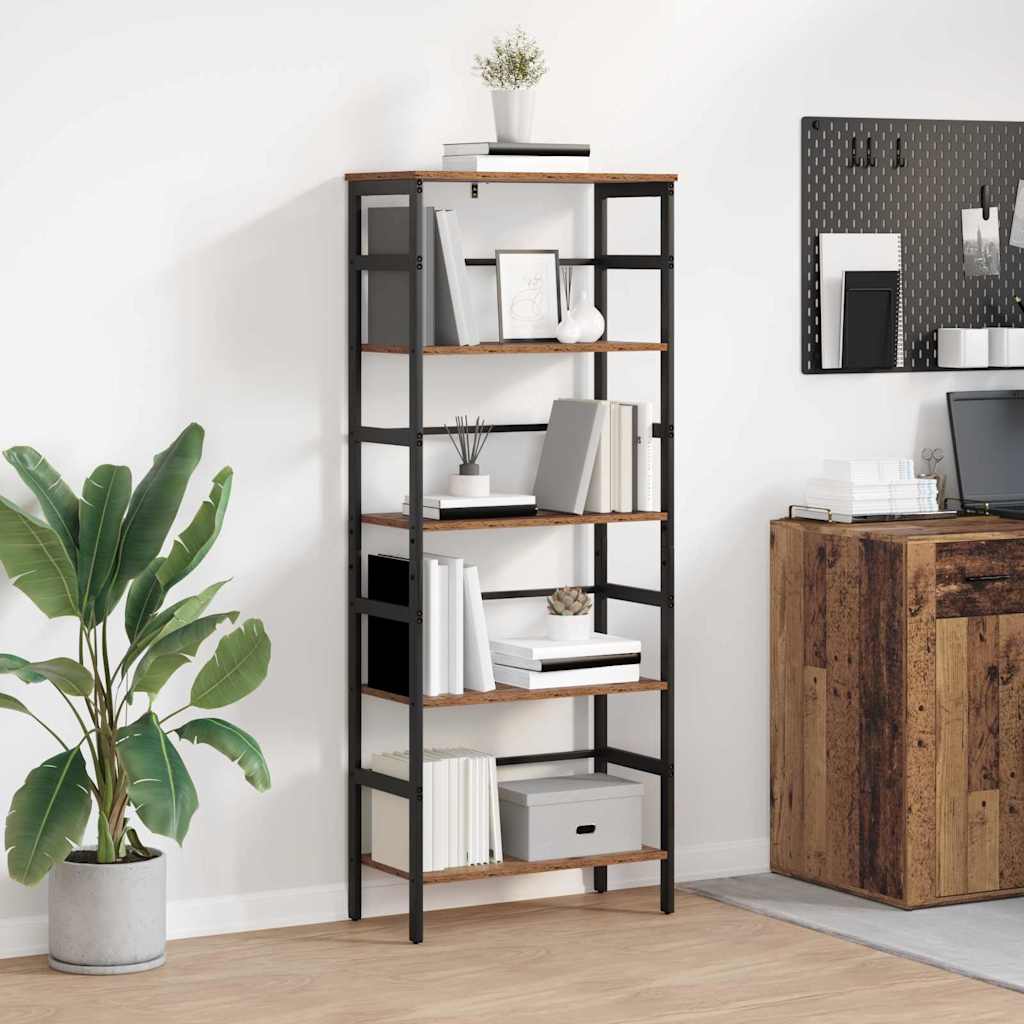 Bogreol 4 niveauer 60 x 29,5 x 149 cm Konstrueret træ