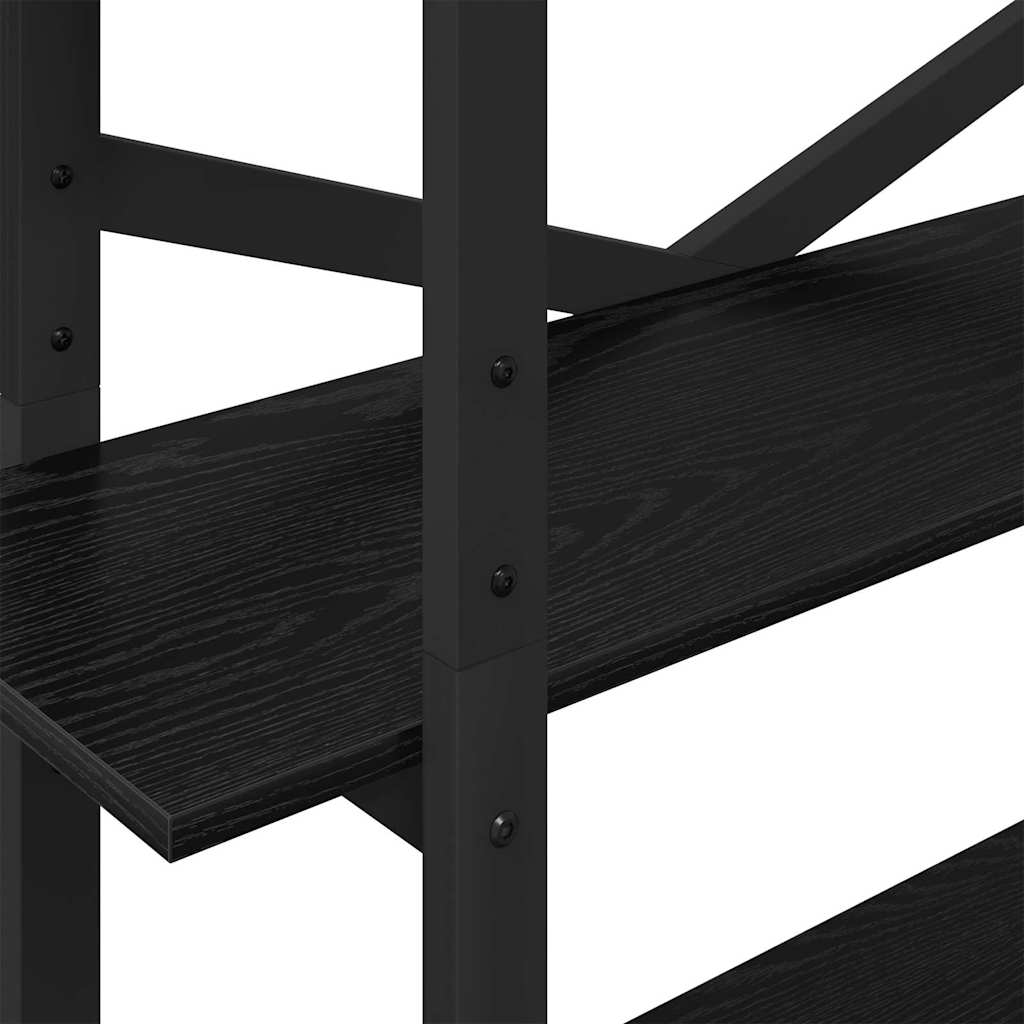 Bogreol 5 niveauer 100 x 33,5 x 178 cm Konstrueret træ Sort eg