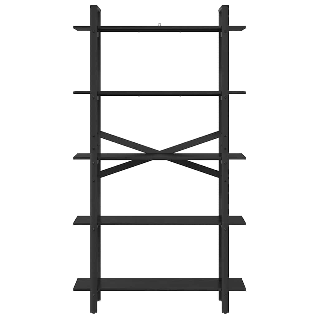 Bogreol 5 niveauer 100 x 33,5 x 178 cm Konstrueret træ Sort eg