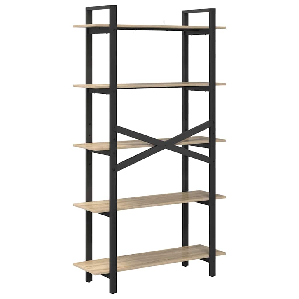 Bogreol 5 niveauer 100 x 33,5 x 178 cm Konstrueret træ