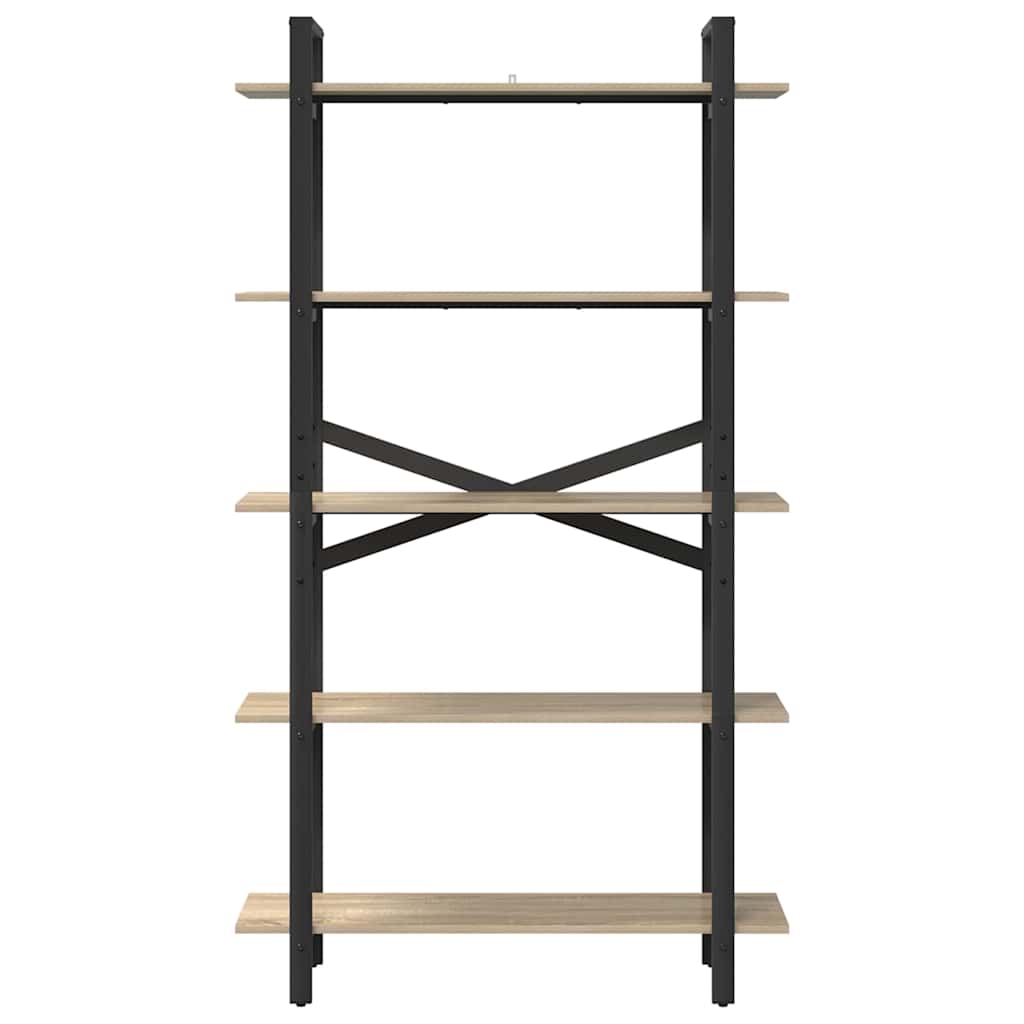 Bogreol 5 niveauer 100 x 33,5 x 178 cm Konstrueret træ