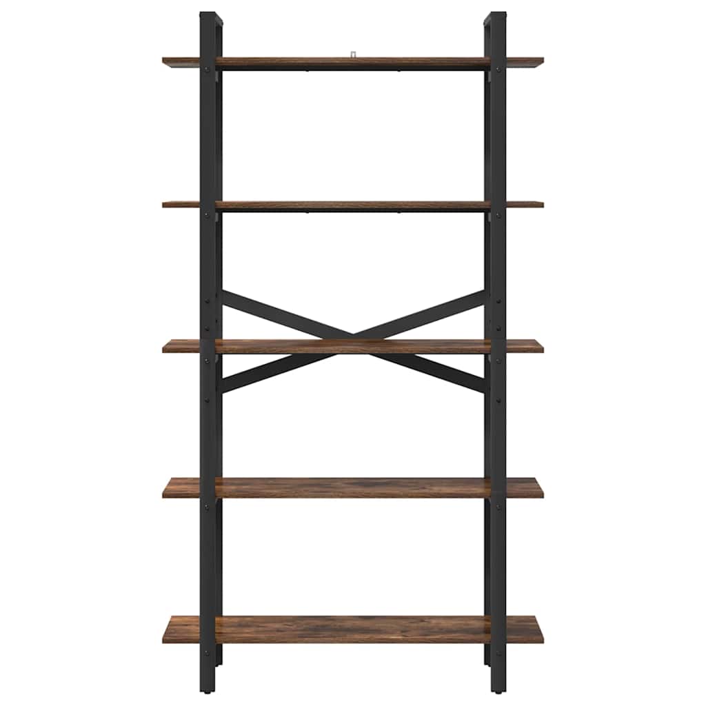 Bogreol 5 niveauer 100 x 33,5 x 178 cm Konstrueret træ Røget eg