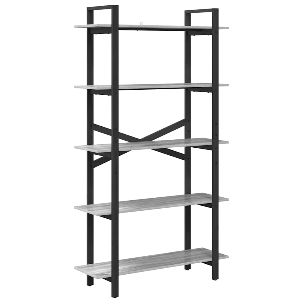 Bogreol 5 niveauer 100 x 33,5 x 178 cm Konstrueret træ