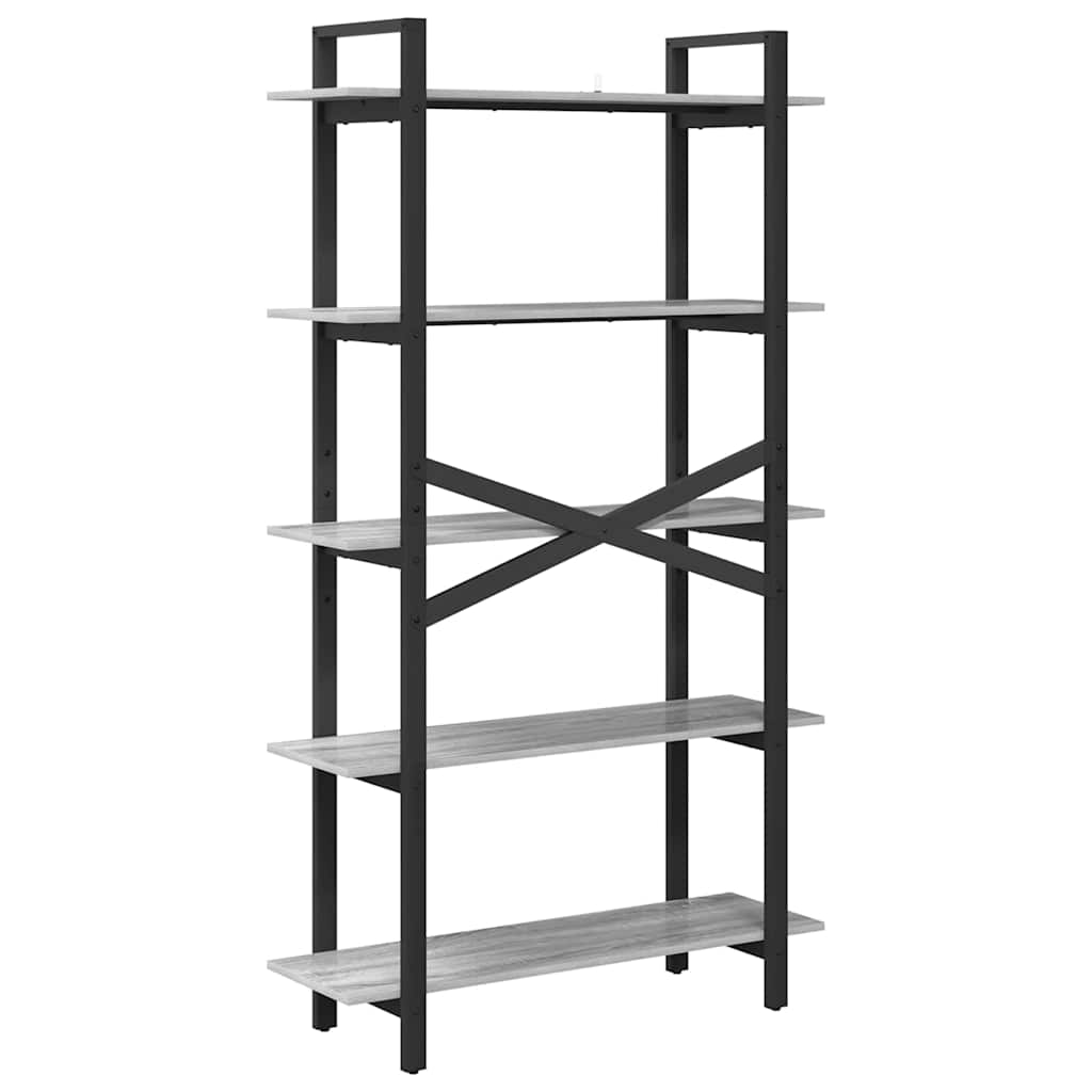 Bogreol 5 niveauer 100 x 33,5 x 178 cm Konstrueret træ