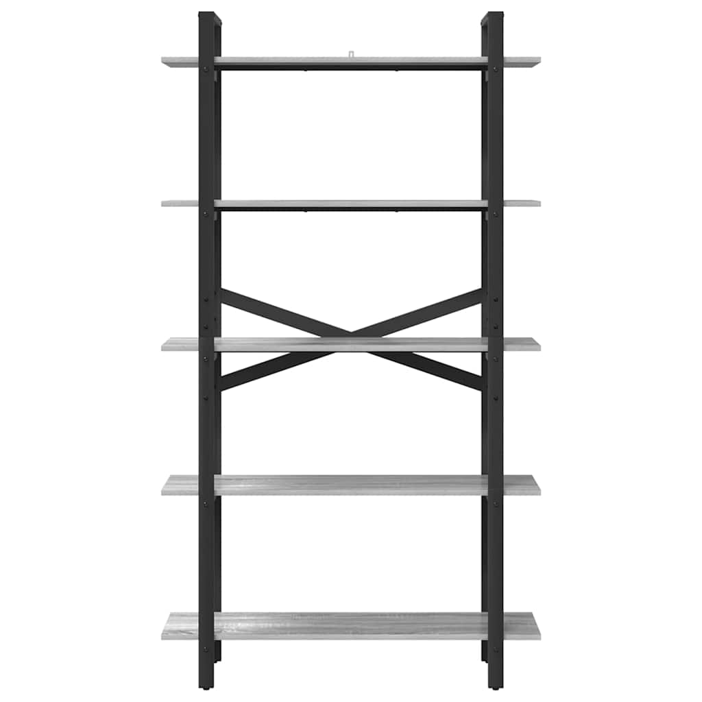 Bogreol 5 niveauer 100 x 33,5 x 178 cm Konstrueret træ