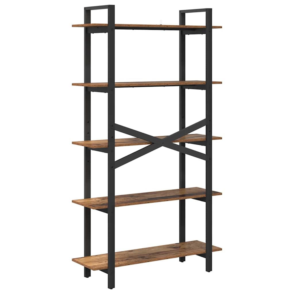 Bogreol 5 niveauer 100 x 33,5 x 178 cm Konstrueret træ