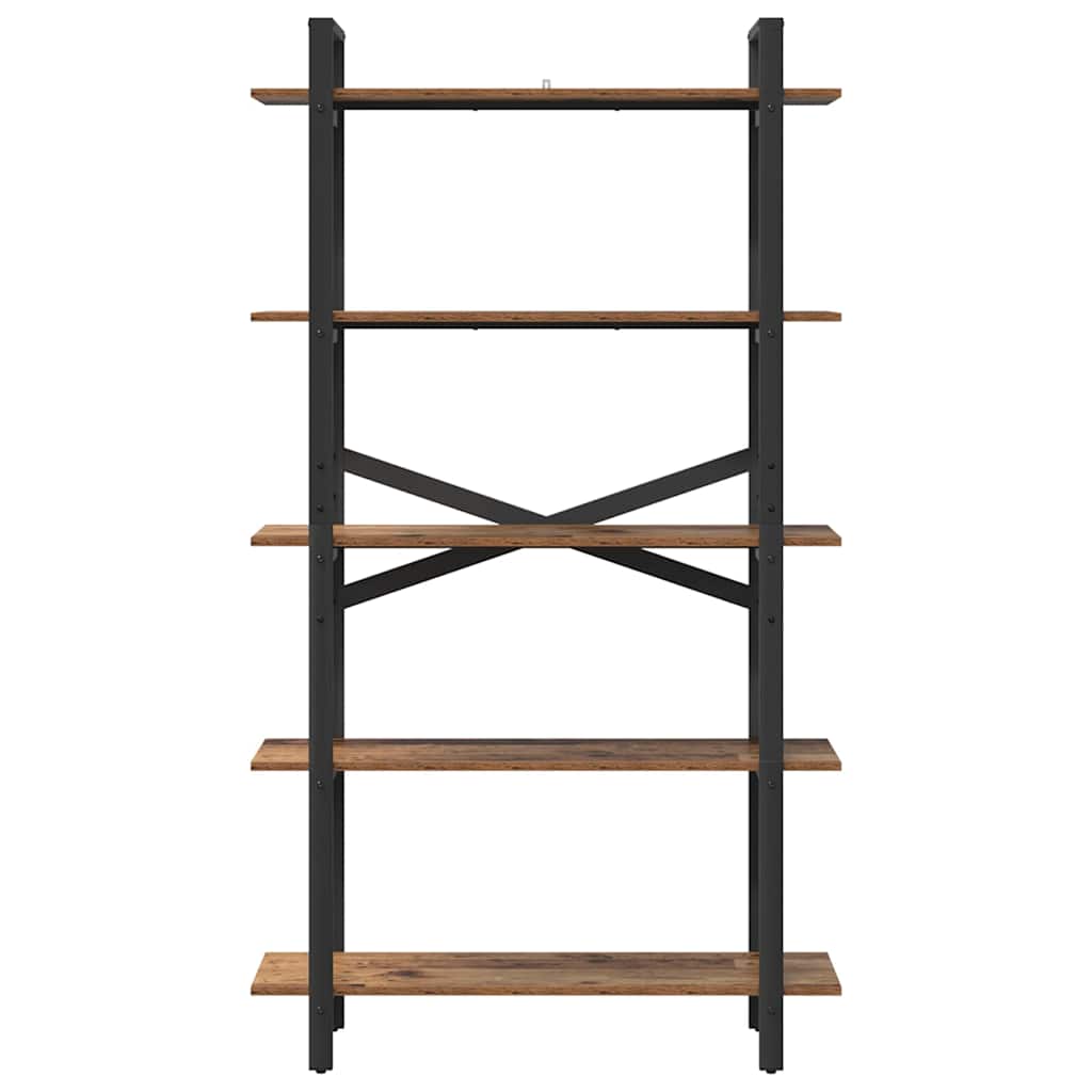 Bogreol 5 niveauer 100 x 33,5 x 178 cm Konstrueret træ