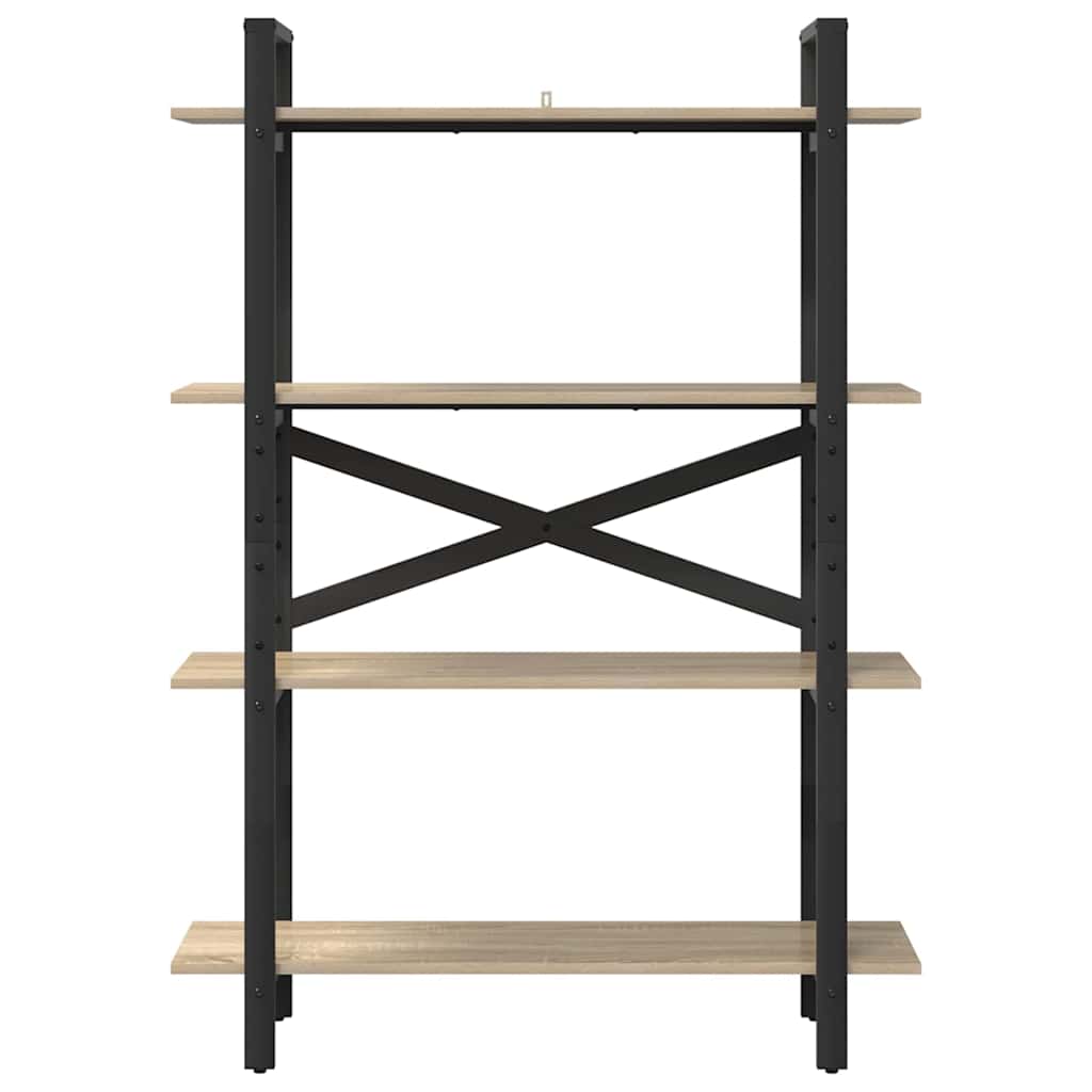 Bogreol 4 niveauer 100 x 33,5 x 140 cm Konstrueret træ