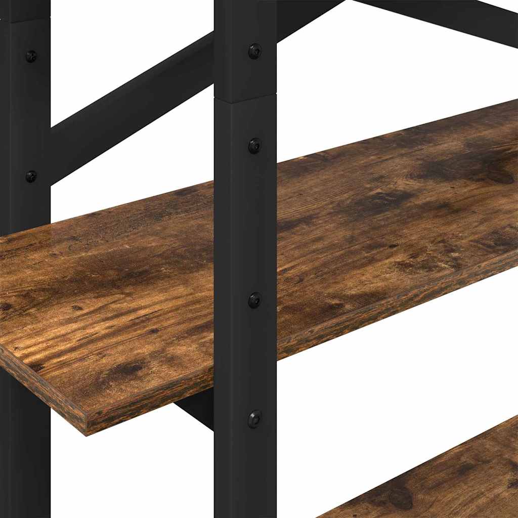 Bogreol 4 niveauer 100 x 33,5 x 140 cm Konstrueret træ Røget eg