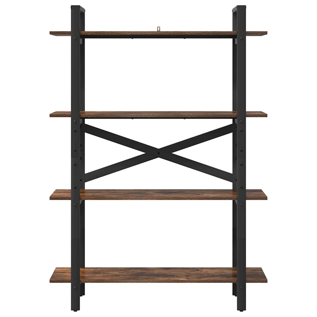 Bogreol 4 niveauer 100 x 33,5 x 140 cm Konstrueret træ Røget eg