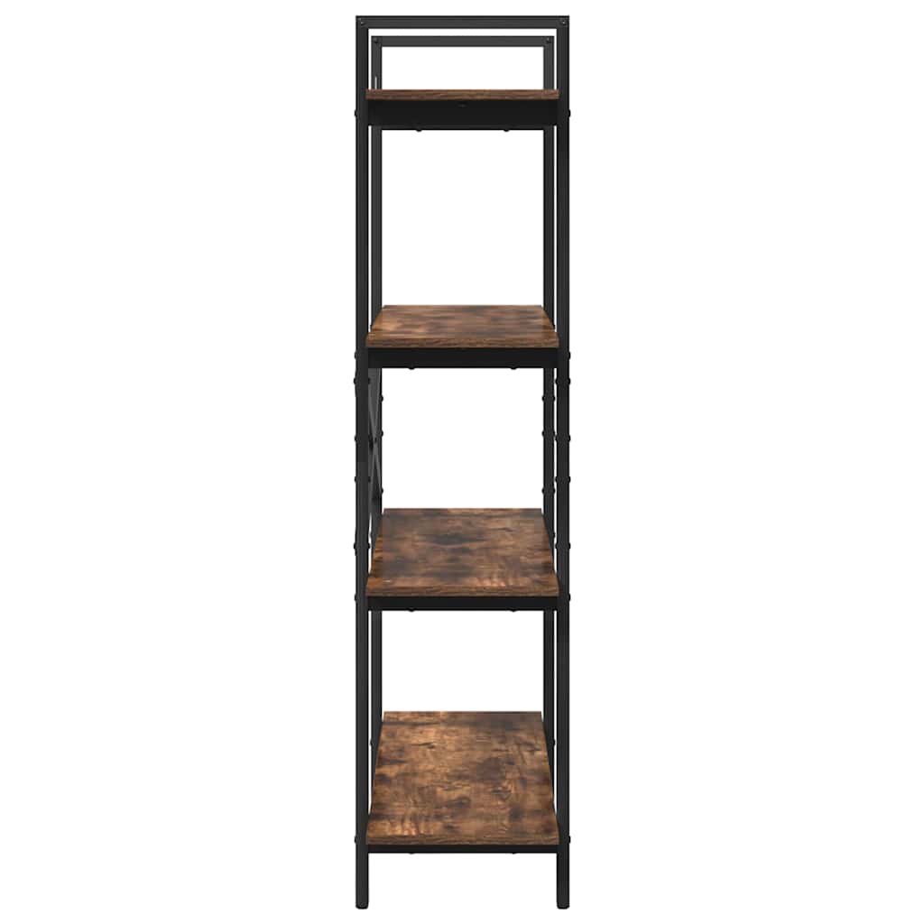 Bogreol 4 niveauer 100 x 33,5 x 140 cm Konstrueret træ Røget eg