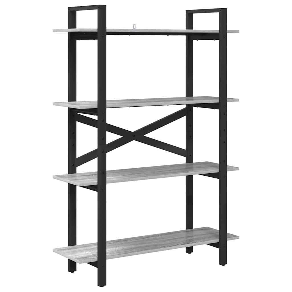 Bogreol 4 niveauer 100 x 33,5 x 140 cm Konstrueret træ
