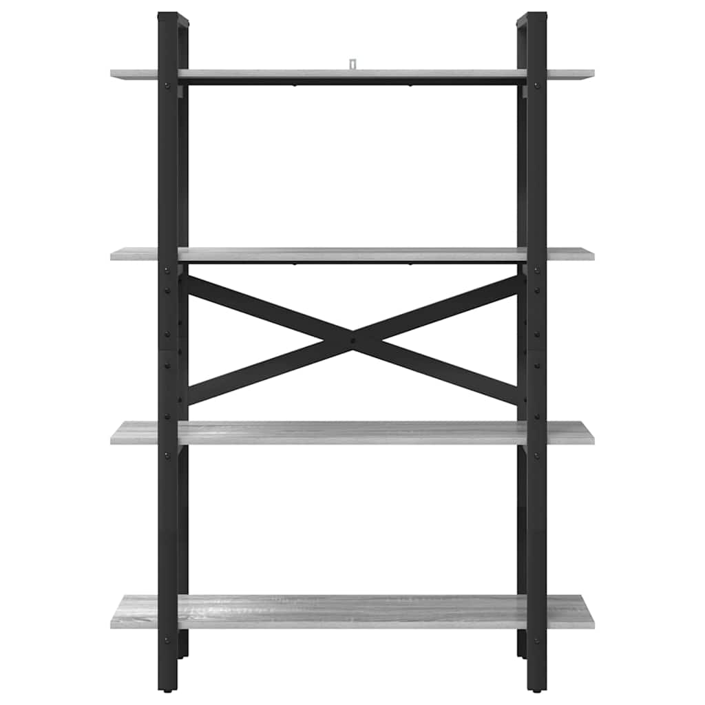 Bogreol 4 niveauer 100 x 33,5 x 140 cm Konstrueret træ