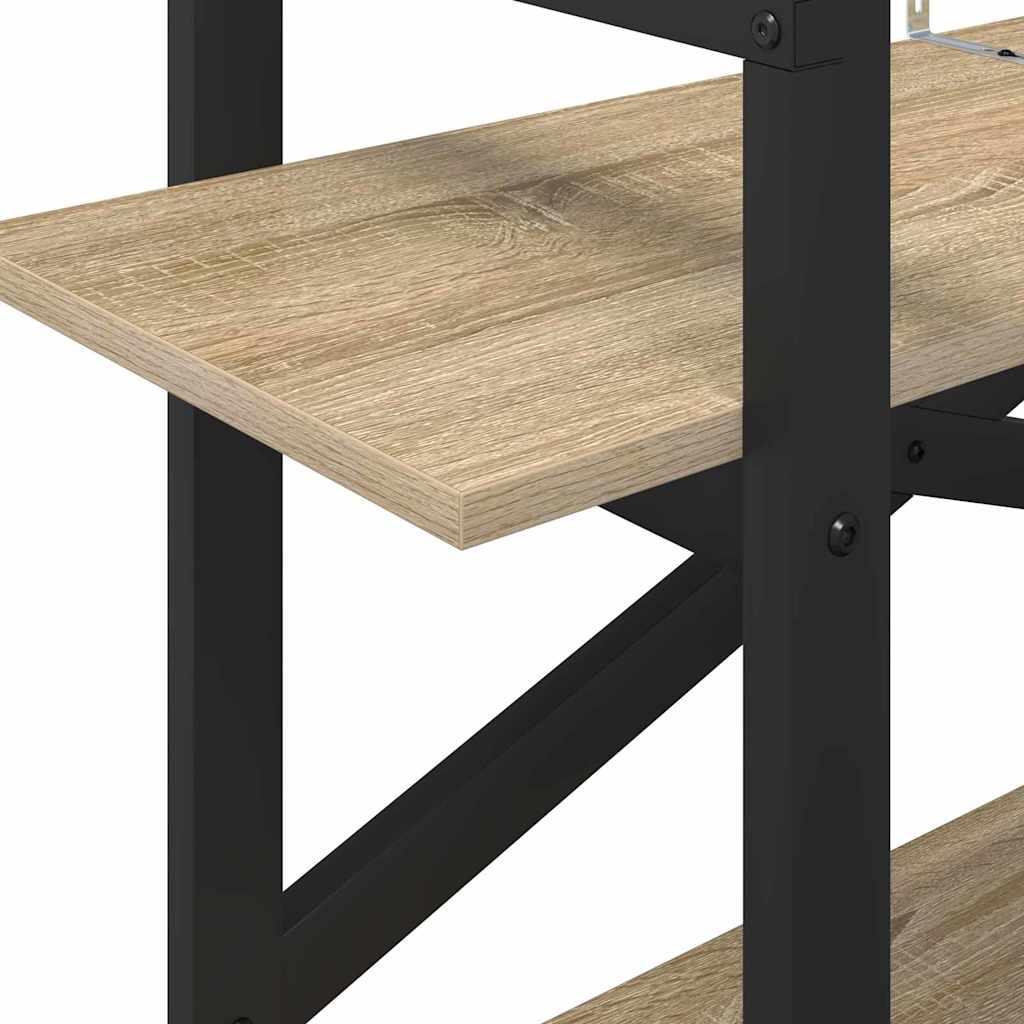 Bogreol 2 niveauer 100 x 33,5 x 64 cm Konstrueret træ Sonoma eg