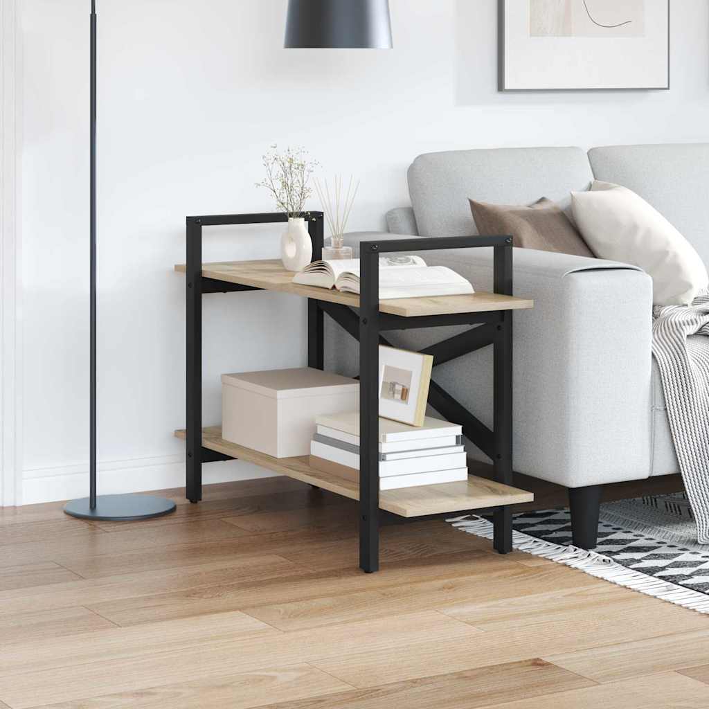 Bogreol 2 niveauer 100 x 33,5 x 64 cm Konstrueret træ Sonoma eg