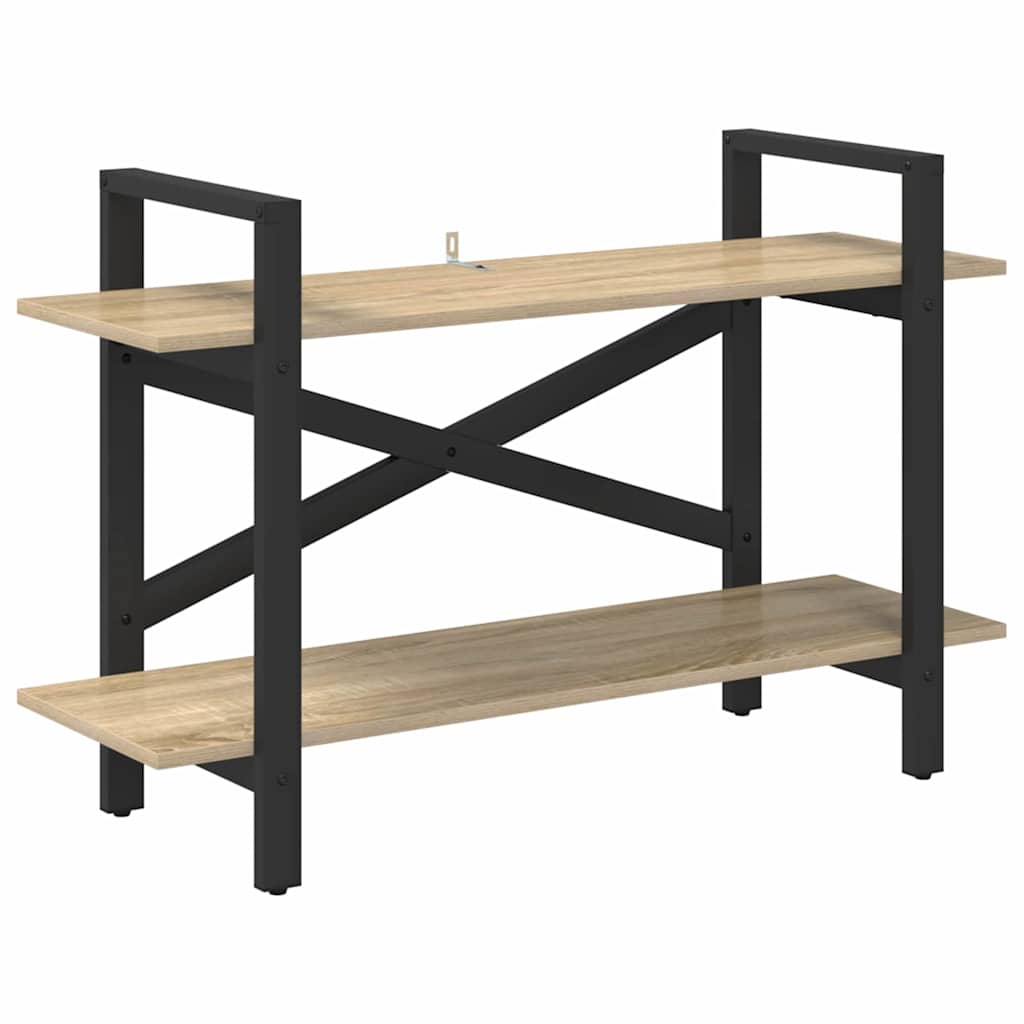 Bogreol 2 niveauer 100 x 33,5 x 64 cm Konstrueret træ Sonoma eg
