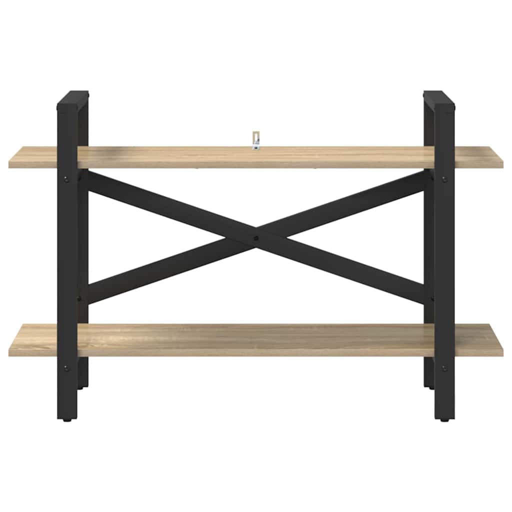 Bogreol 2 niveauer 100 x 33,5 x 64 cm Konstrueret træ Sonoma eg