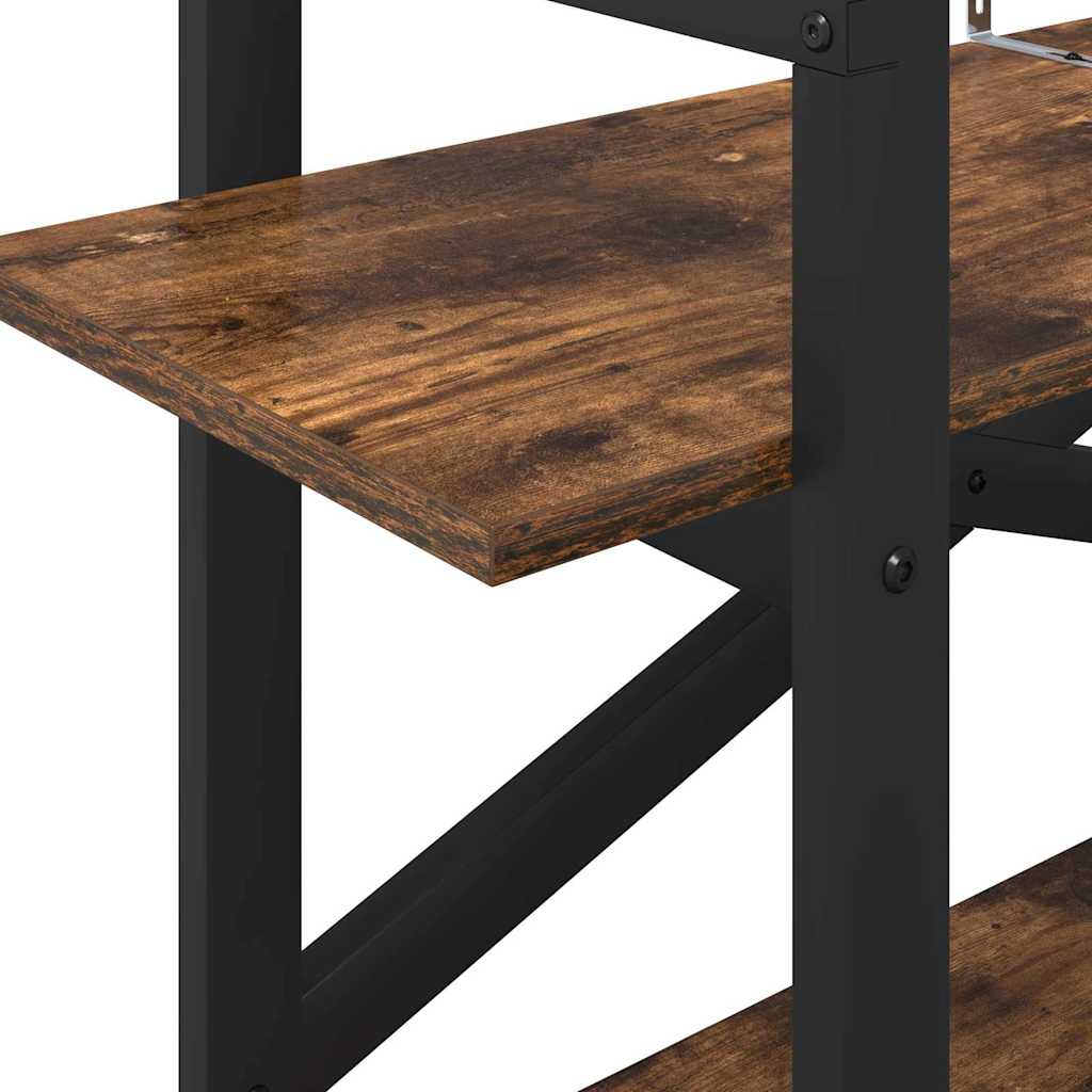 Bogreol 2 niveauer 100 x 33,5 x 64 cm Konstrueret træ Røget eg