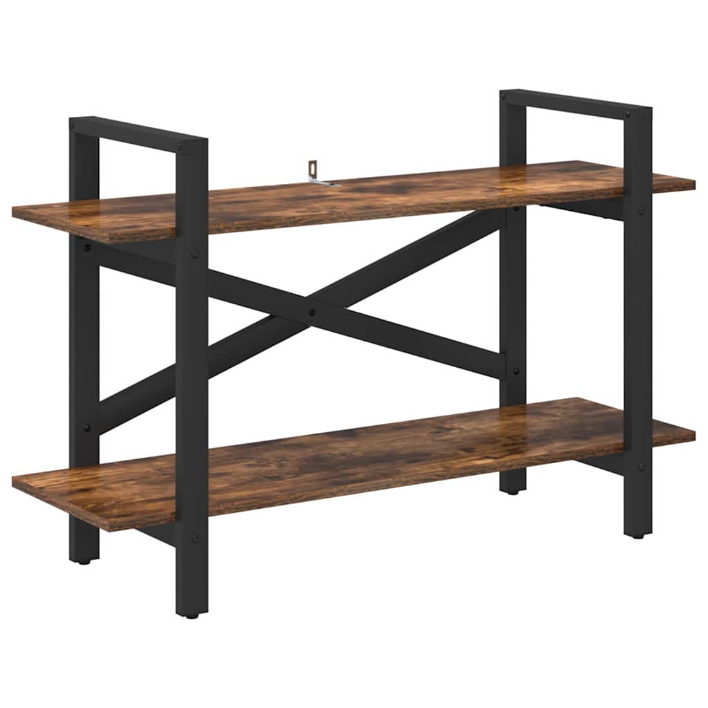 Bogreol 2 niveauer 100 x 33,5 x 64 cm Konstrueret træ Røget eg