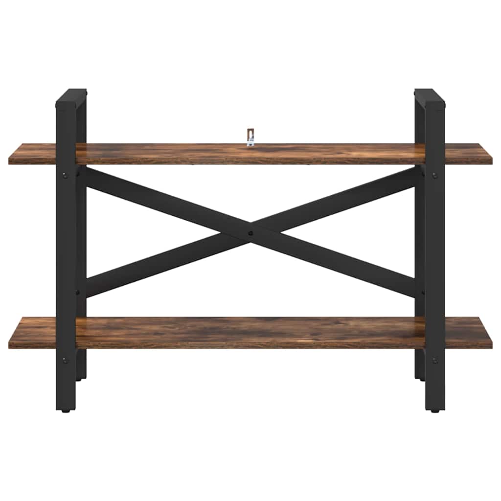 Bogreol 2 niveauer 100 x 33,5 x 64 cm Konstrueret træ Røget eg