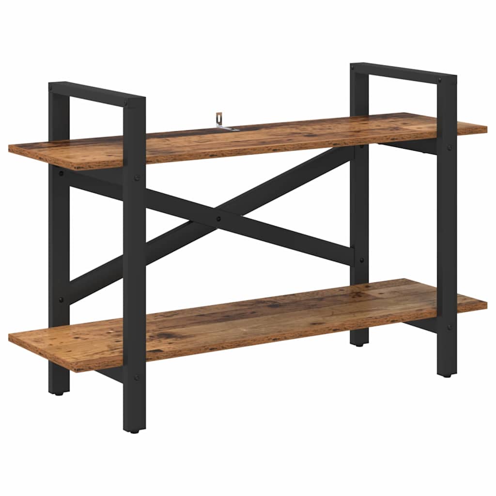 Bogreol 2 niveauer 100 x 33,5 x 64 cm Konstrueret træ