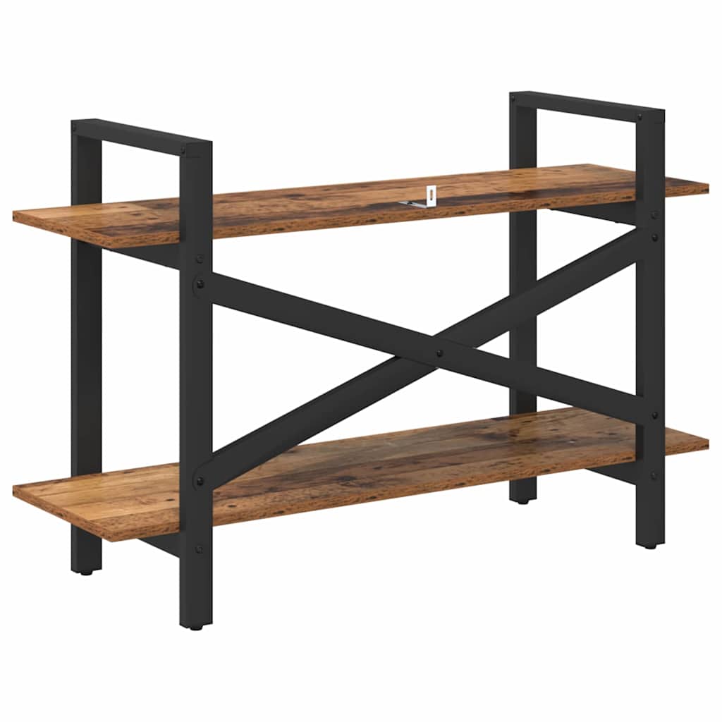 Bogreol 2 niveauer 100 x 33,5 x 64 cm Konstrueret træ