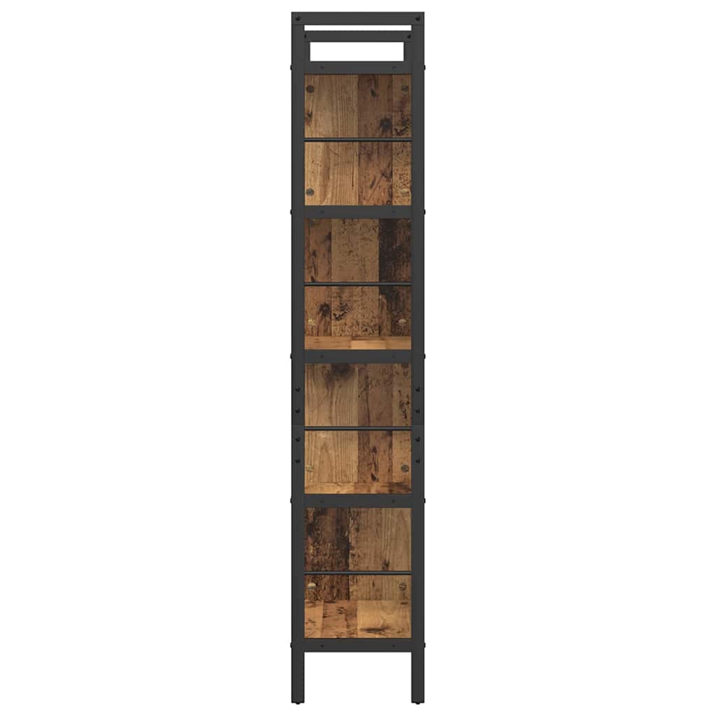 Bogreol 9 niveauer 75 x 30 x 156 cm Konstrueret træ Gammelt træ