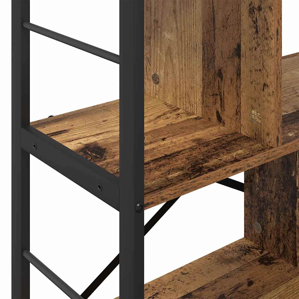 Bogreol 5 niveauer 75 x 30 x 91 cm Konstrueret træ Gammelt træ