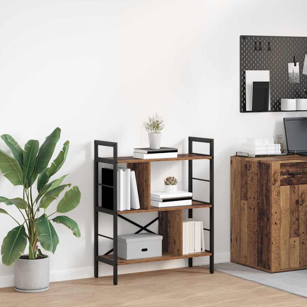 Bogreol 5 niveauer 75 x 30 x 91 cm Konstrueret træ Gammelt træ