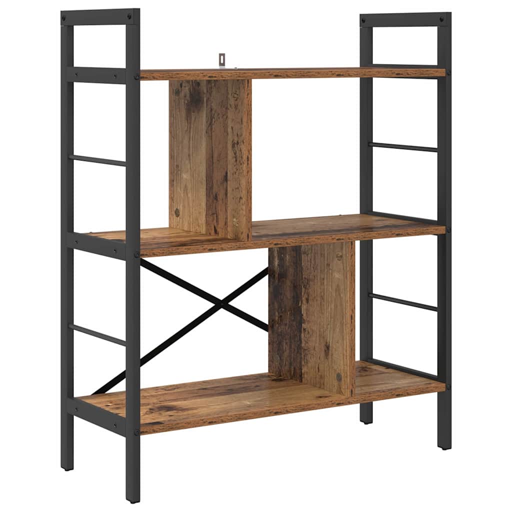 Bogreol 5 niveauer 75 x 30 x 91 cm Konstrueret træ Gammelt træ