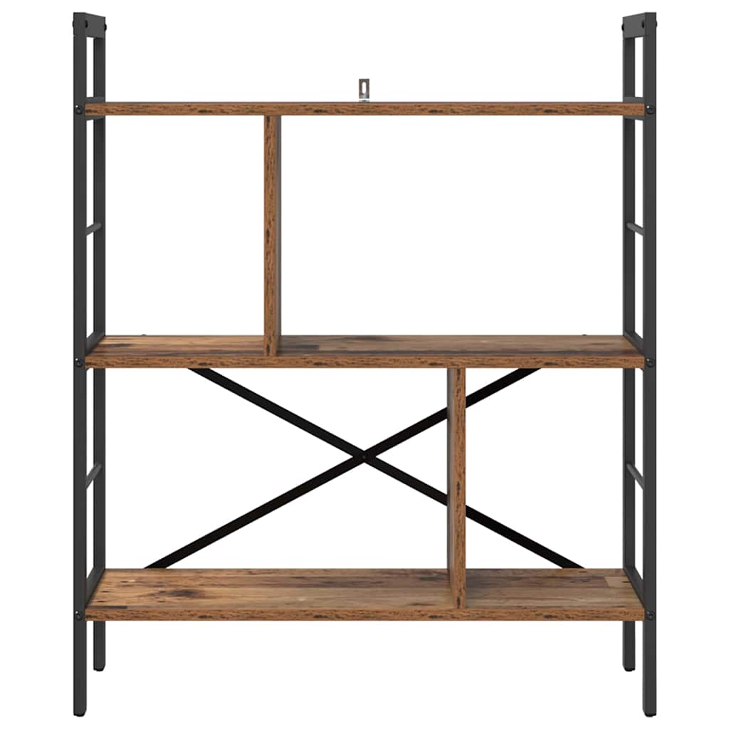 Bogreol 5 niveauer 75 x 30 x 91 cm Konstrueret træ Gammelt træ
