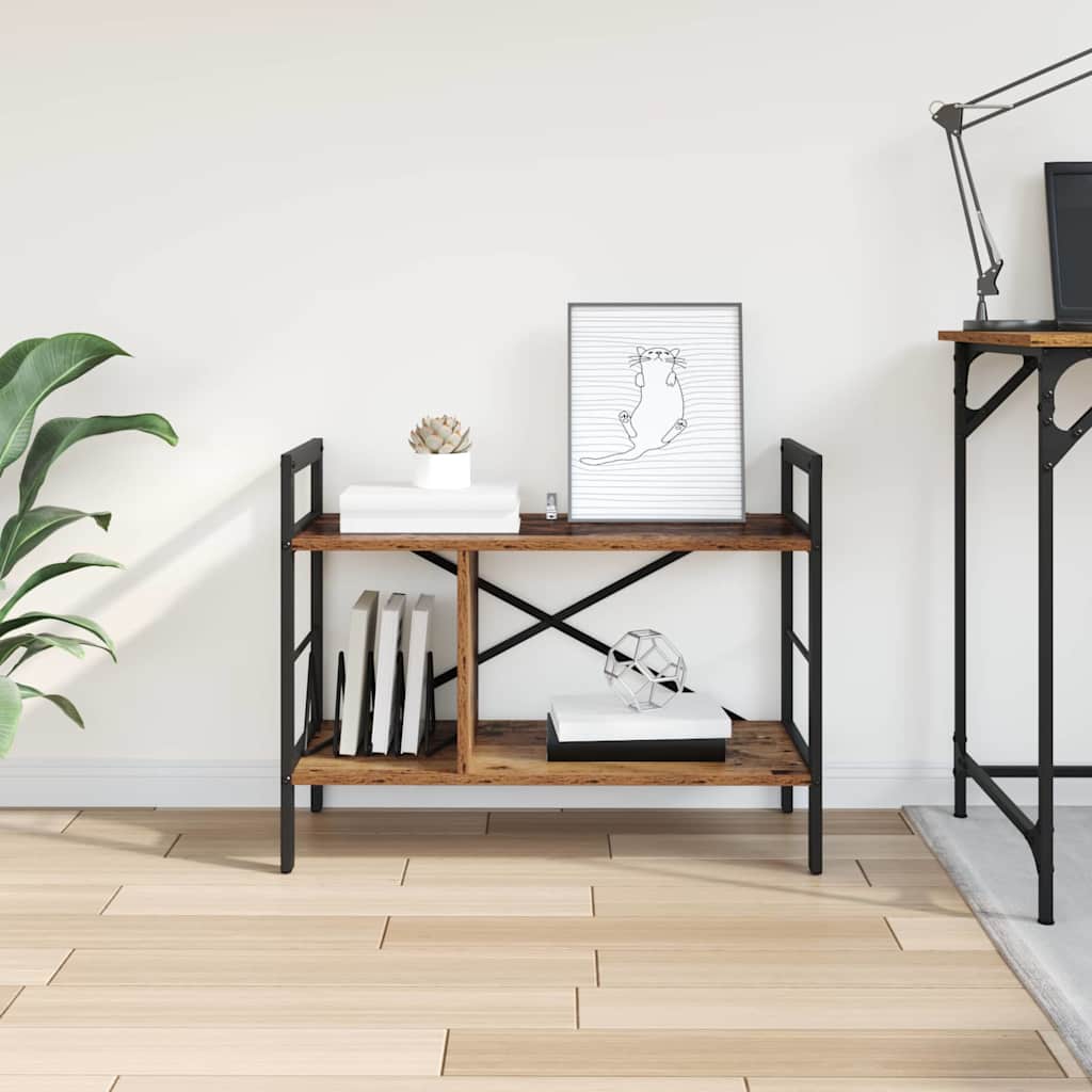 Bogreol 3 niveauer 75 x 30 x 58,5 cm Konstrueret træ
