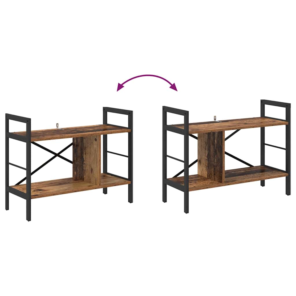 Bogreol 3 niveauer 75 x 30 x 58,5 cm Konstrueret træ