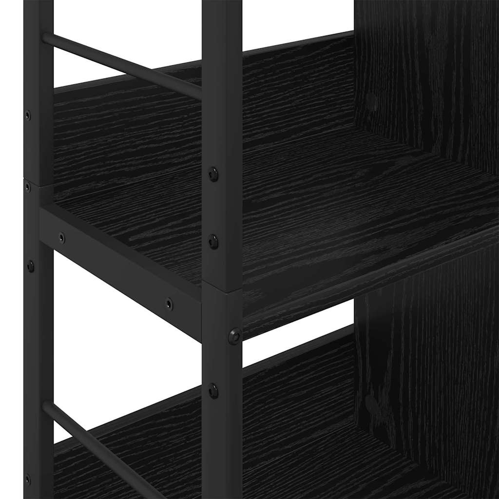Bogreol 8 niveauer 82 x 32 x 144,5 cm Konstrueret træ Sort eg