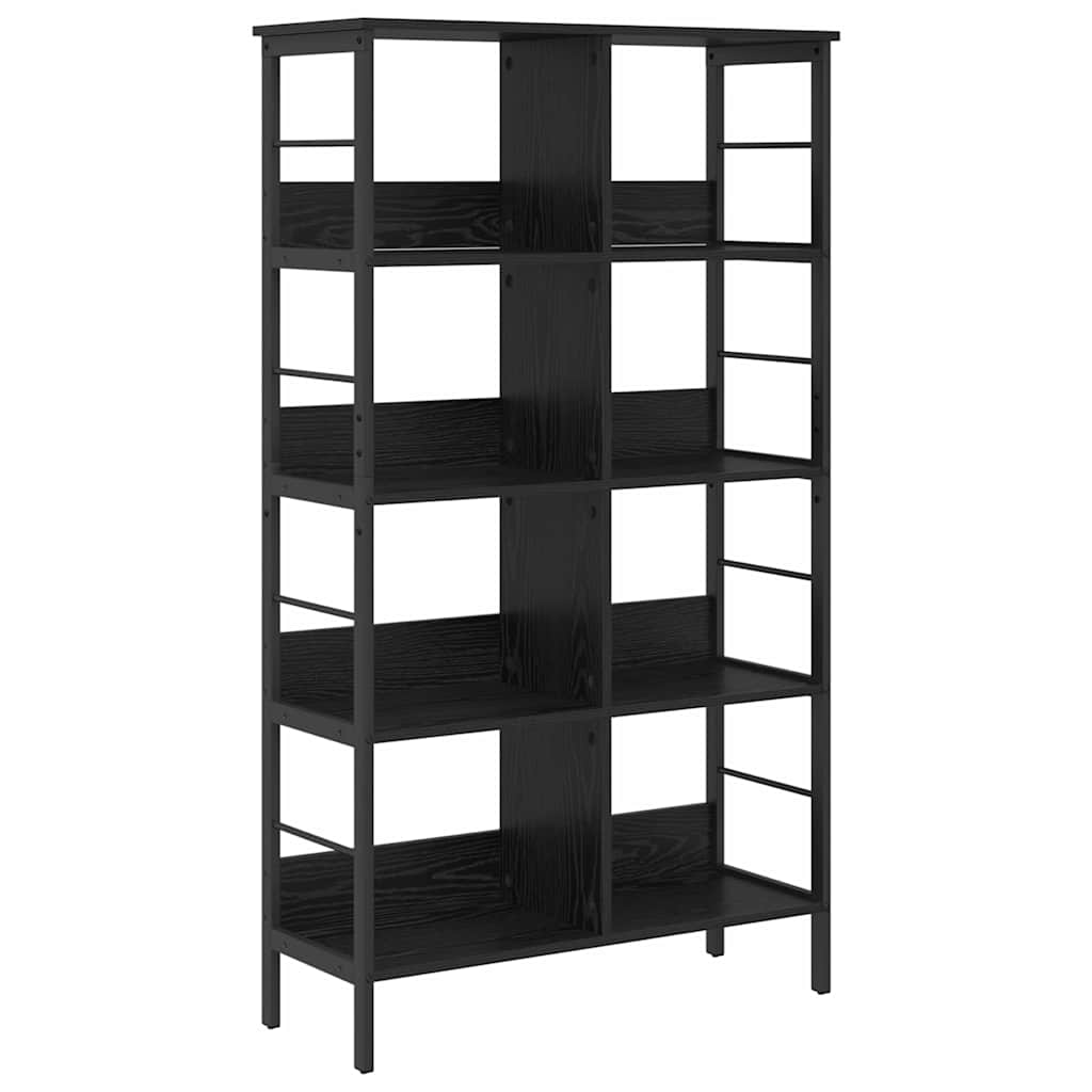 Bogreol 8 niveauer 82 x 32 x 144,5 cm Konstrueret træ Sort eg