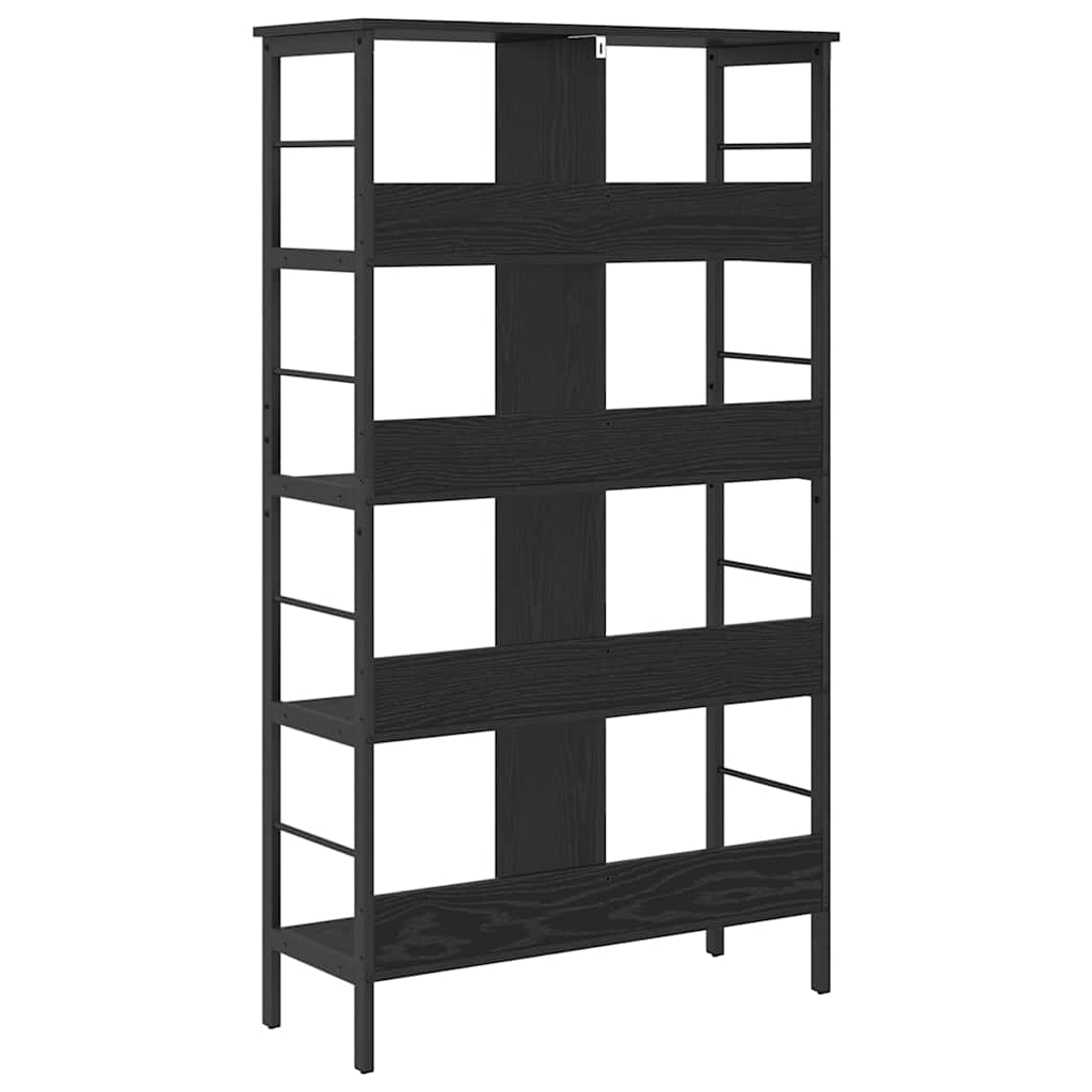 Bogreol 8 niveauer 82 x 32 x 144,5 cm Konstrueret træ Sort eg
